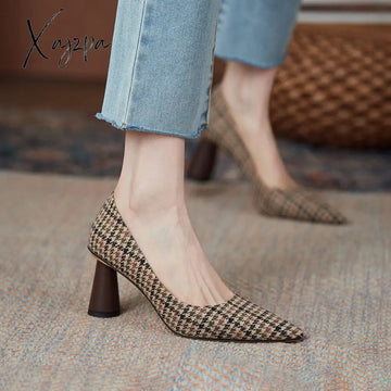Xajzpa - Retro French Ladies Single Shoes Shallow Mouth Color Matching Women’s New Classic